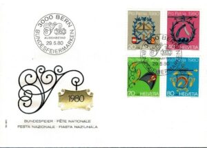 FDC ROCZNICA SZWAJCARIA MI.1176-1179