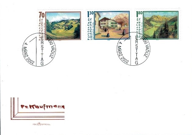 FDC MALARSTWO LIECHTENSTEIN MI.1286-1288