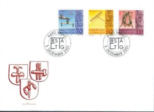 FDC RZEMIOSŁO LIECHTENSTEIN MI.1278-1280