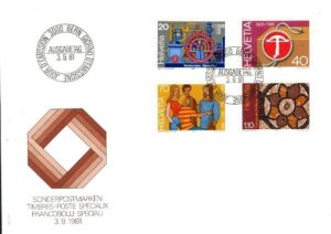 FDC ROCZNICA SZWAJCARIA MI.1206-1209