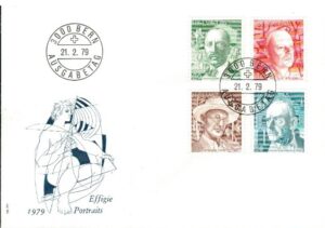 FDC SŁAWNI LUDZIE SZWAJCARIA MI.1146-1149