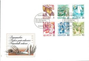 FDC POCZTA DAWNIEJ I DZIŚ SZWAJCARIA MI.1321-1326