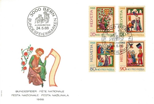 FDC HISTORIA SZWAJCARIA MI.1372-1375