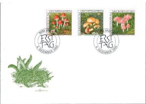 FDC GRZYBY LIECHTENSTEIN MI.1252-1254