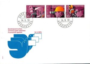 FDC ROBOTNICY SZWAJCARIA MI.1134-1136