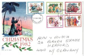 FDC KOLĘDY ANGLIA MI.933-937*