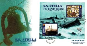 FDC MARYNISTYKA ALDERNEY MI.BL.5