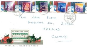 FDC BOŻE NARODZENIE ANGLIA MI.1180-1184