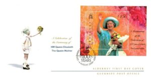 FDC KRÓLOWA MATKA ALDERNEY MI.BL.8