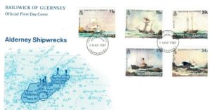 FDC MARYNISTYKA ALDERNEY MI.32-36