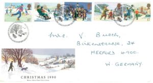 FDC BOŻE NARODZENIE ANGLIA MI.1300-1304 NR3