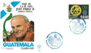 WIZYTA JANA PAWŁA II GWATEMALA KOPERTA