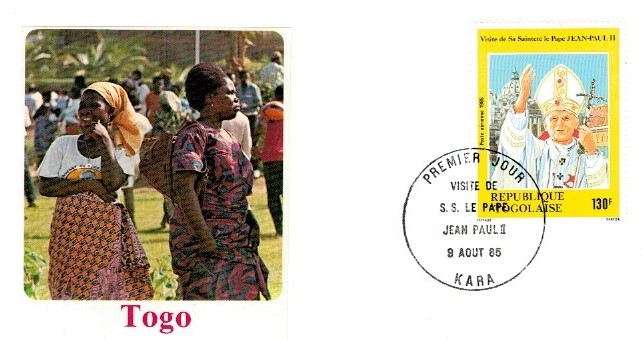 WIZYTA JANA PAWŁA II TOGO-KARA KOPERTA