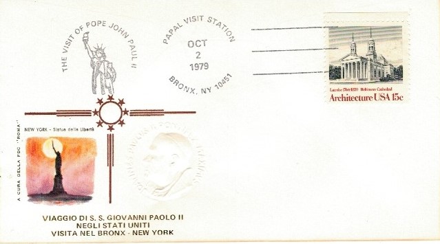 WIZYTA JANA PAWŁA II USA-NEW YORK BRONX KOPERTA
