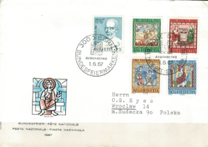FDC MOTYWY BIBLIJNE SZWAJCARIA MI.853-857**