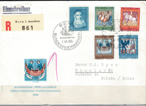 FDC MOTYWY BIBLIJNE SZWAJCARIA MI.814-818