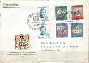 FDC MOTYWY BIBLIJNE SZWAJCARIA MI.836-840