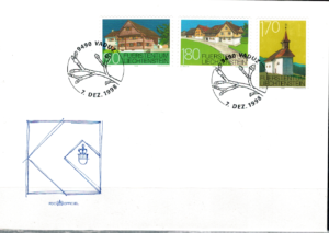 FDC ARCHITEKTURA LIECHTENSTEIN MI.1186-1188