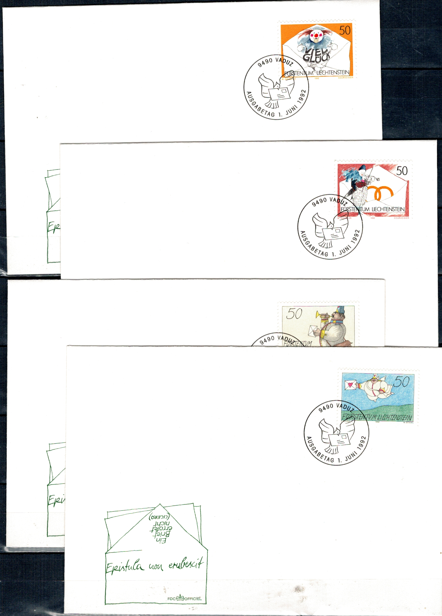 FDC DZIEŃ ZNACZKA LIECHTENSTEIN MI.1041-1044 NR2