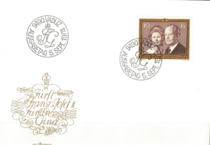 FDC SŁAWNI LUDZIE LIECHTENSTEIN MI.614 NR2