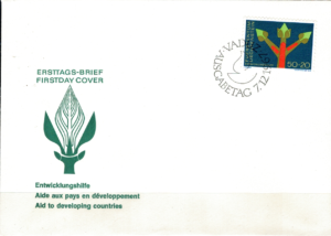 FDC POMOC ROZWOJOWA LIECHTENSTEIN MI.485