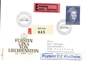 FDC SŁAWNI LUDZIE LIECHTENSTEIN MI.544 NR2