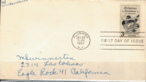 FDC RELIGIJNA WOLNOŚĆ W AMERYCE USA MI.722 NR1