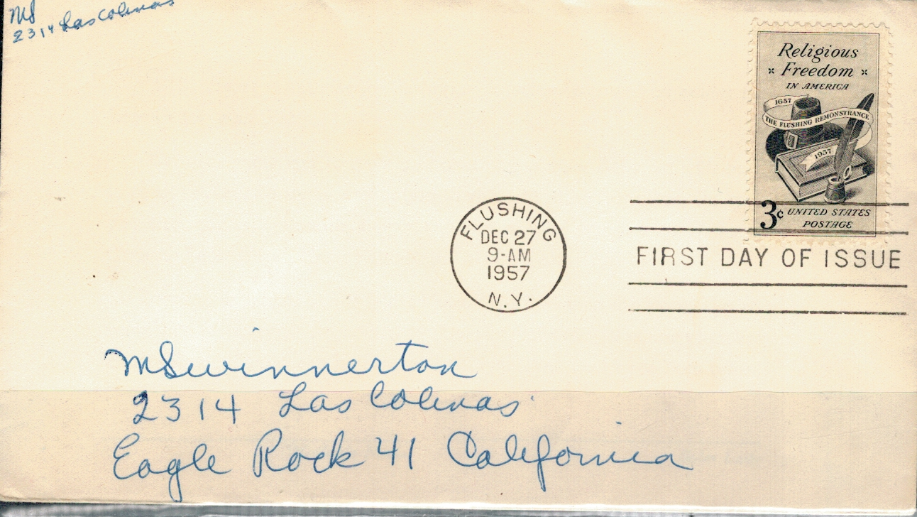 FDC RELIGIJNA WOLNOŚĆ W AMERYCE USA MI.722 NR1