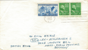 FDC PRZYBYCIE MARKIZA DE LAFAYETTE DO AMERYKI USA MI.629 NR1