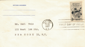 FDC RELIGIJNA WOLNOŚĆ W AMERYCE USA MI.722 NR2