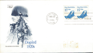 FDC ZAPRZĘG PSÓW USA MI.1843