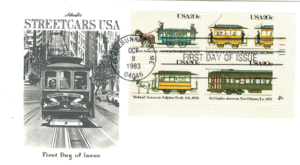 FDC HISTORYCZNE TRAMWAJE USA MI.1658-1661 NR1