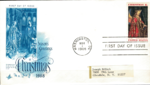 FDC BOŻE NARODZENIE USA MI.972