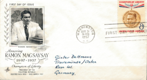 FDC PREZYDENT FILIPIN USA MI.719 NR4