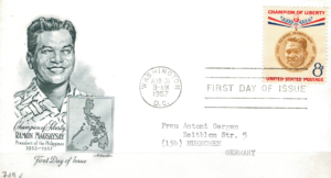 FDC PREZYDENT FILIPIN USA MI.719 NR3