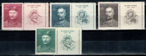 SŁAWNI LUDZIE CZECHOSŁOWACJA MI.540-543** Z.P