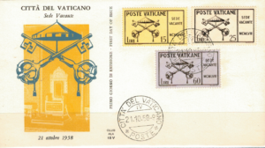 FDC INSYGNIA PAPIESKIE  WATYKAN MI.300-302 NR1