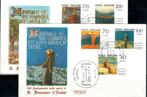 FDC ROCZNICA ŚMIERCI ŚW.FRANCISZKA Z ASYŻU WATYKAN MI.695-700
