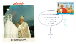 WIZYTA JANA PAWŁA II KOLUMBIA- CHIQUINQUIRA KOPERTA