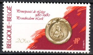 ROCZNICA BELGIA MI.2042** ZNACZEK Z BLOKU