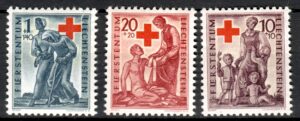 CZERWONY KRZYŻ LIECHTENSTEIN MI.244-246**