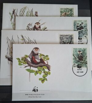 FDC ZWIERZĘTA WWF WIETNAM MI1827-1830