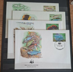 FDC RYBY WWF GRENADA MI.1299-1302