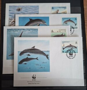 FDC ZWIERZĘTA WWF GUERNSEY MI.497-500
