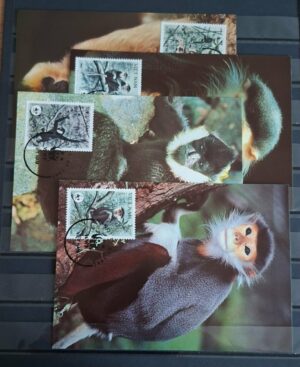 ZWIERZĘTA WWF WIETNAM MI1827-1830 KARTY MAXIMUM