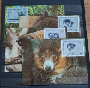 ZWIERZĘTA WWF KOMORY MI.792-795 KARTY MAXIMUM