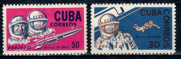 LOT W KOSMOS KUBA MI.1008-1009**